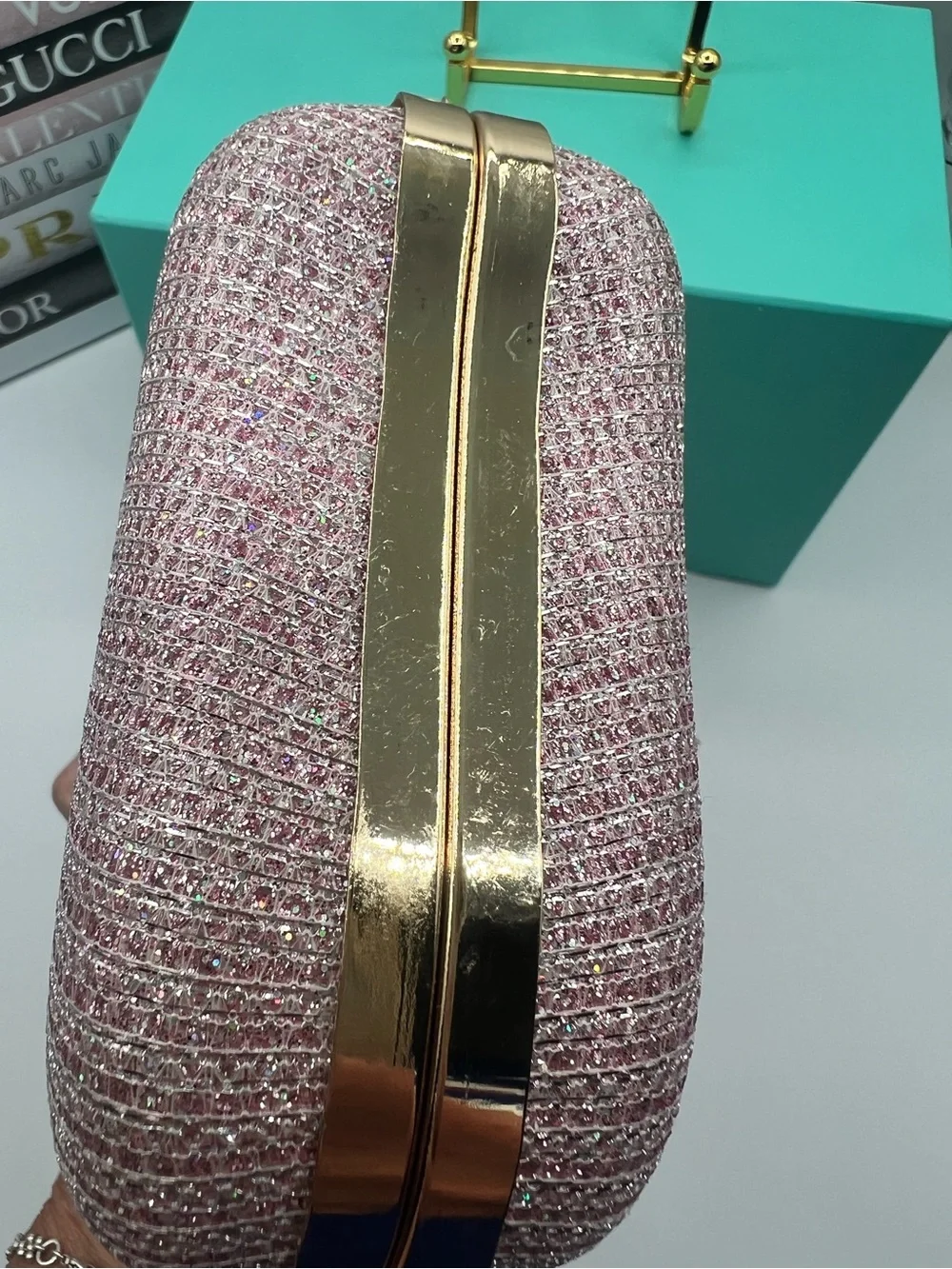 Elegant NWOT Evening Bag - Clutch, shoulder or Crossbody with adorable Keychain
